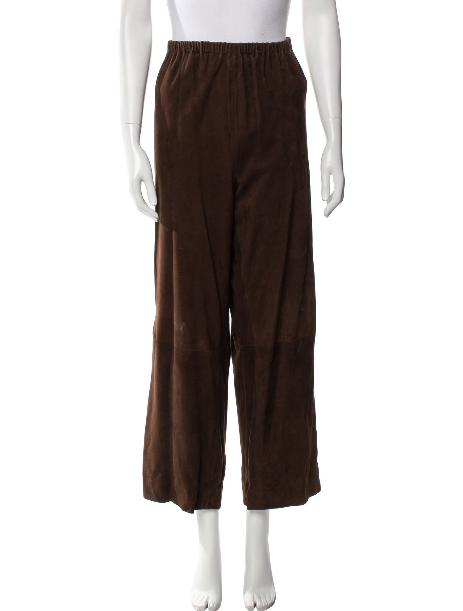 Bergdorf Goodman Leather Wide Leg Pants
