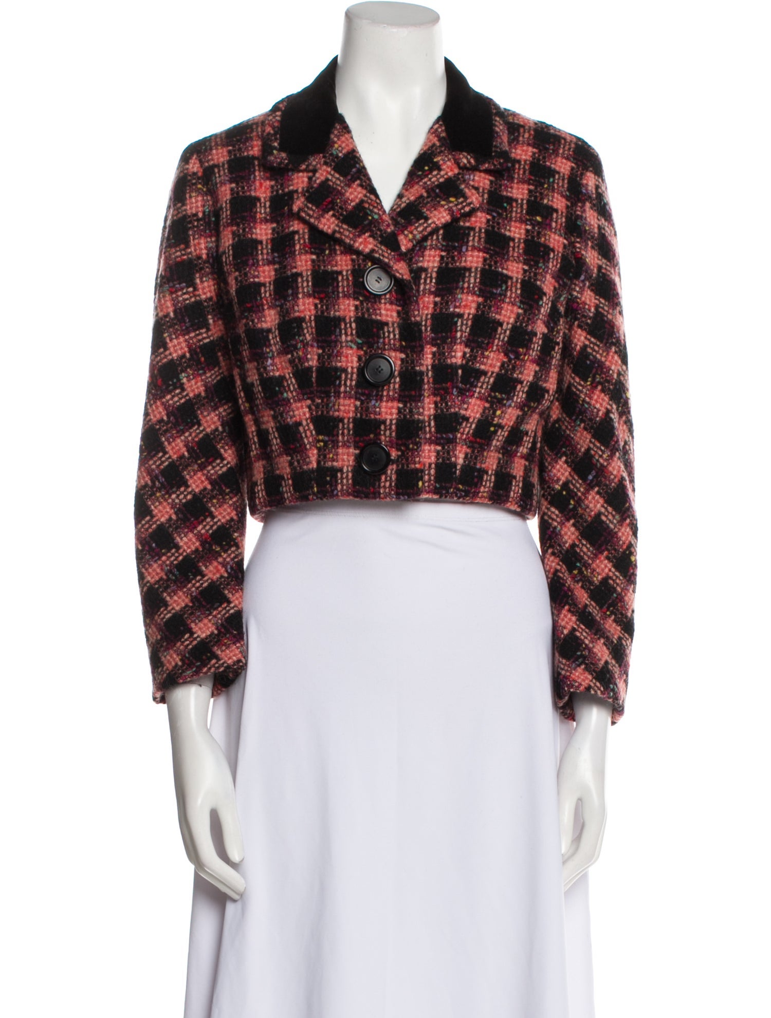 Bergdorf Goodman Plaid Print Blazer