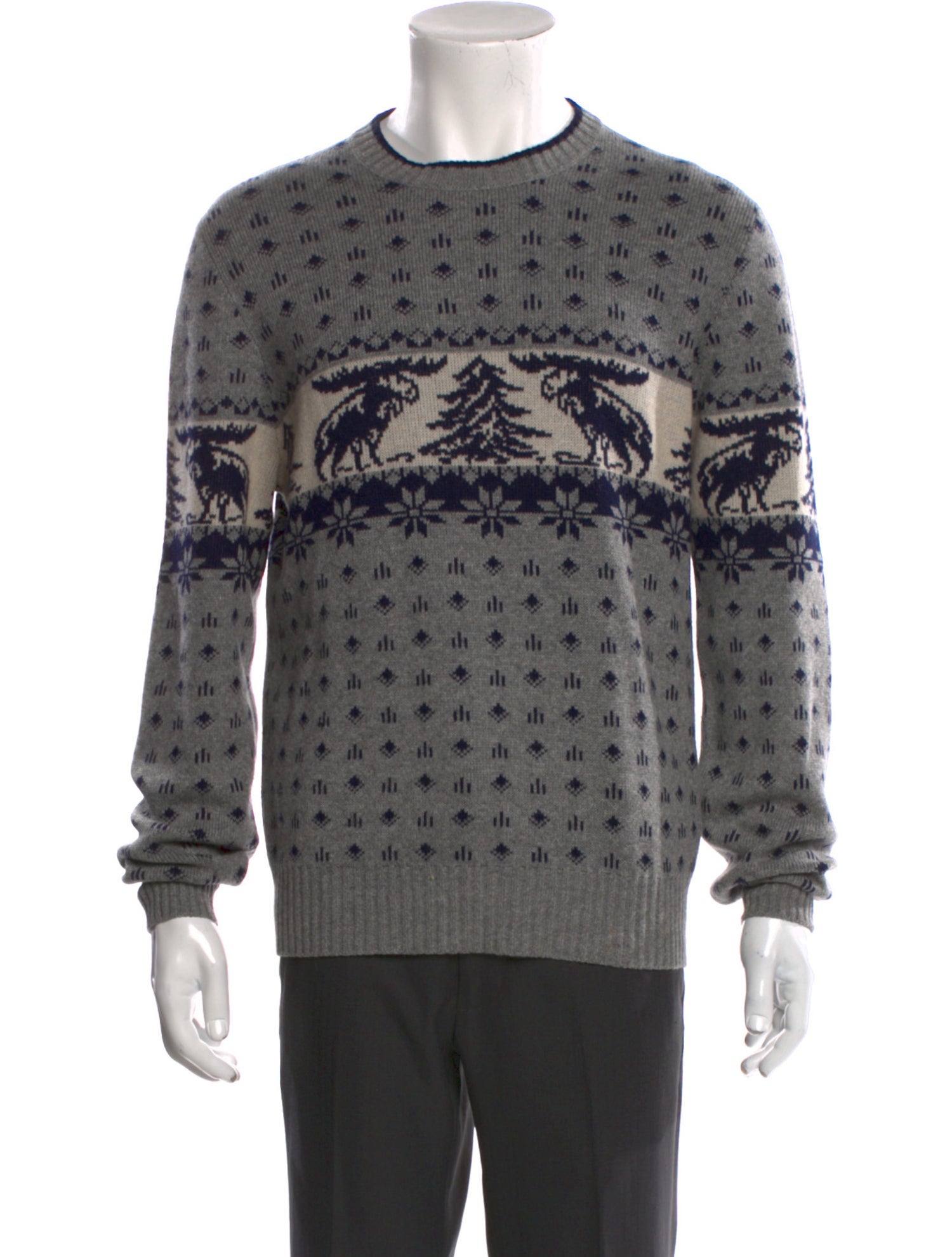 Bergdorf Goodman Wool Printed Pullover