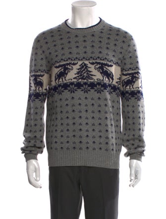 Bergdorf Goodman Wool Printed Pullover