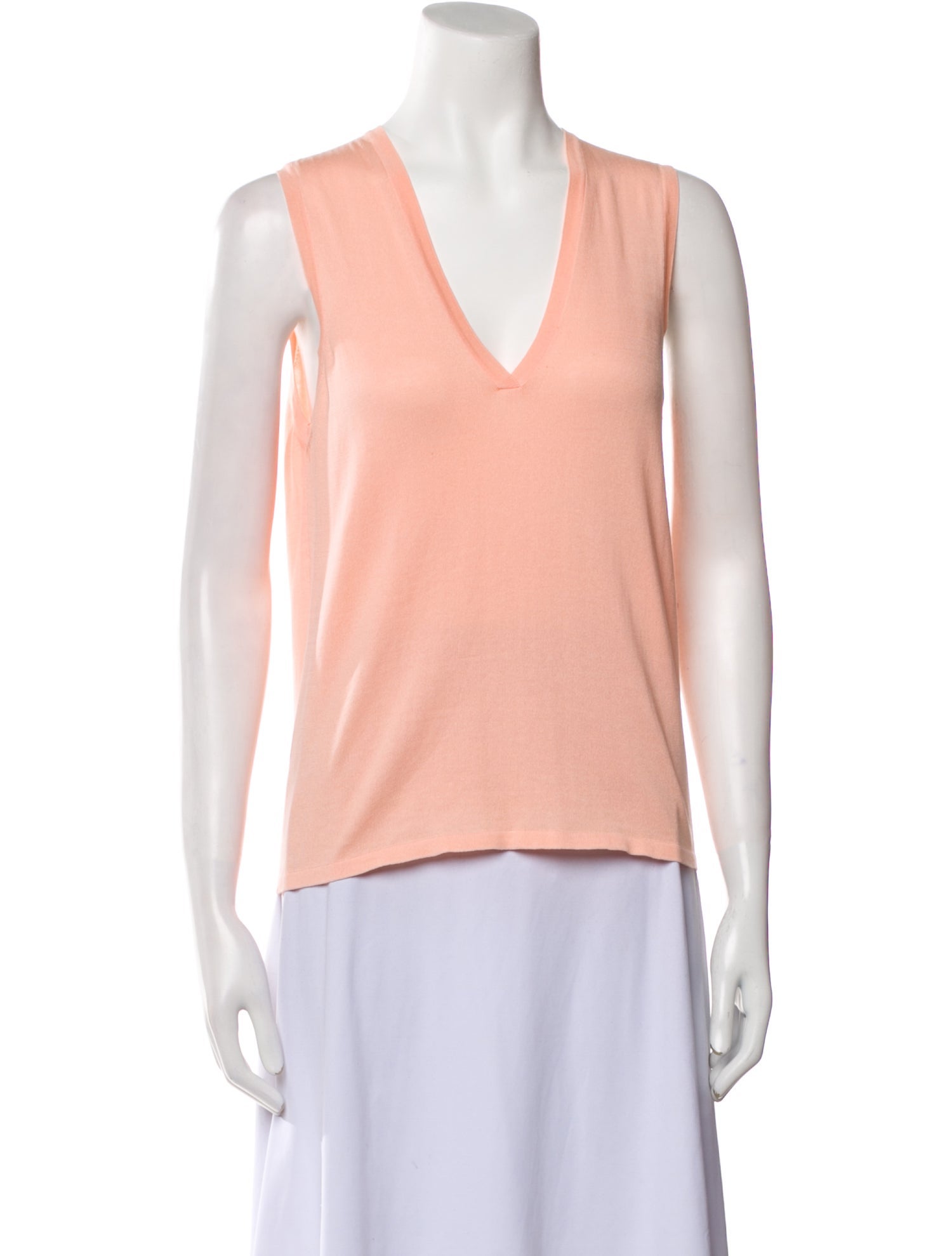 Bergdorf Goodman V-Neck Sleeveless Top