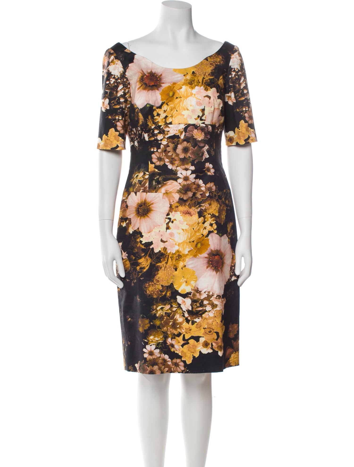 Bergdorf Goodman Floral Print Knee-Length Dress