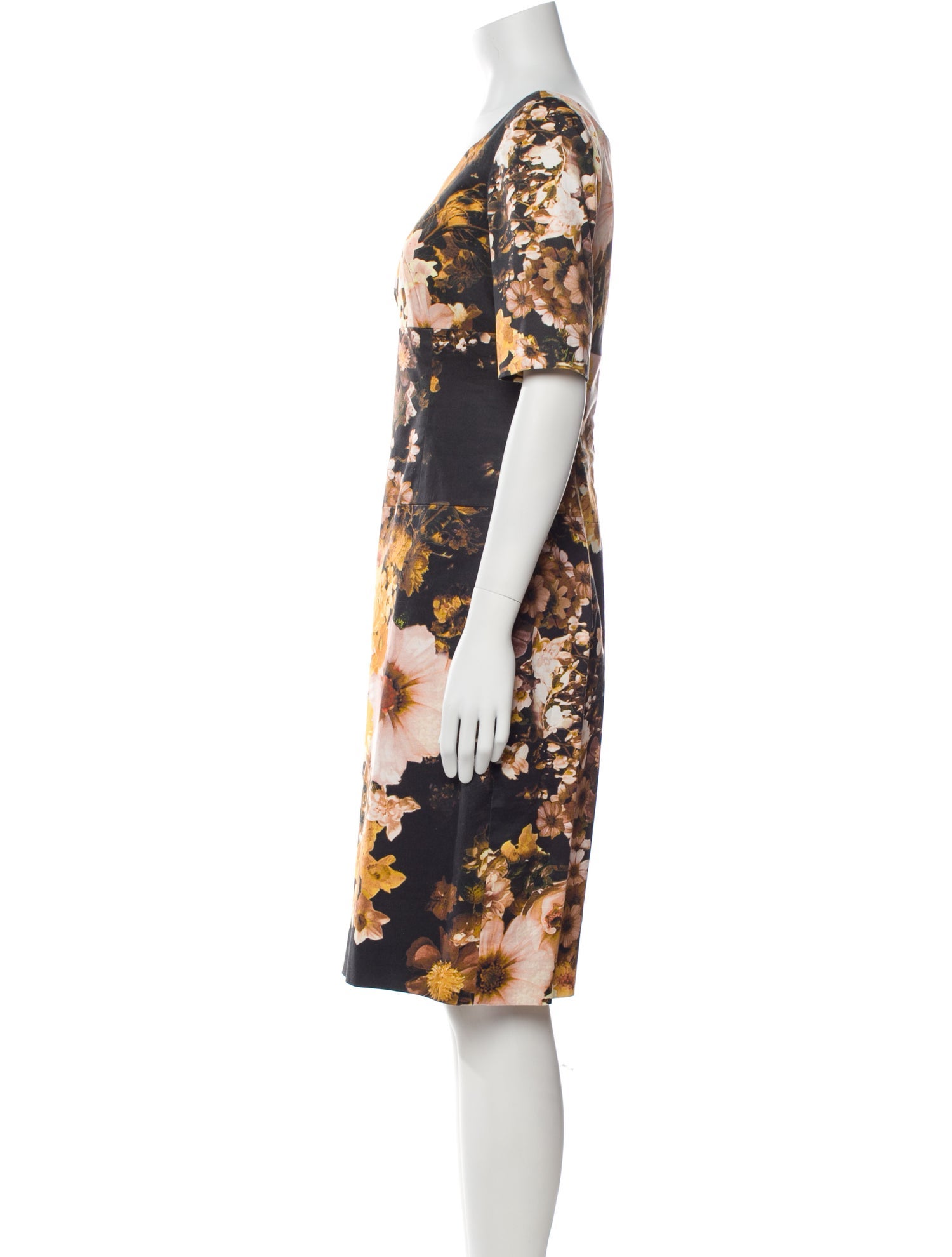 Bergdorf Goodman Floral Print Knee-Length Dress