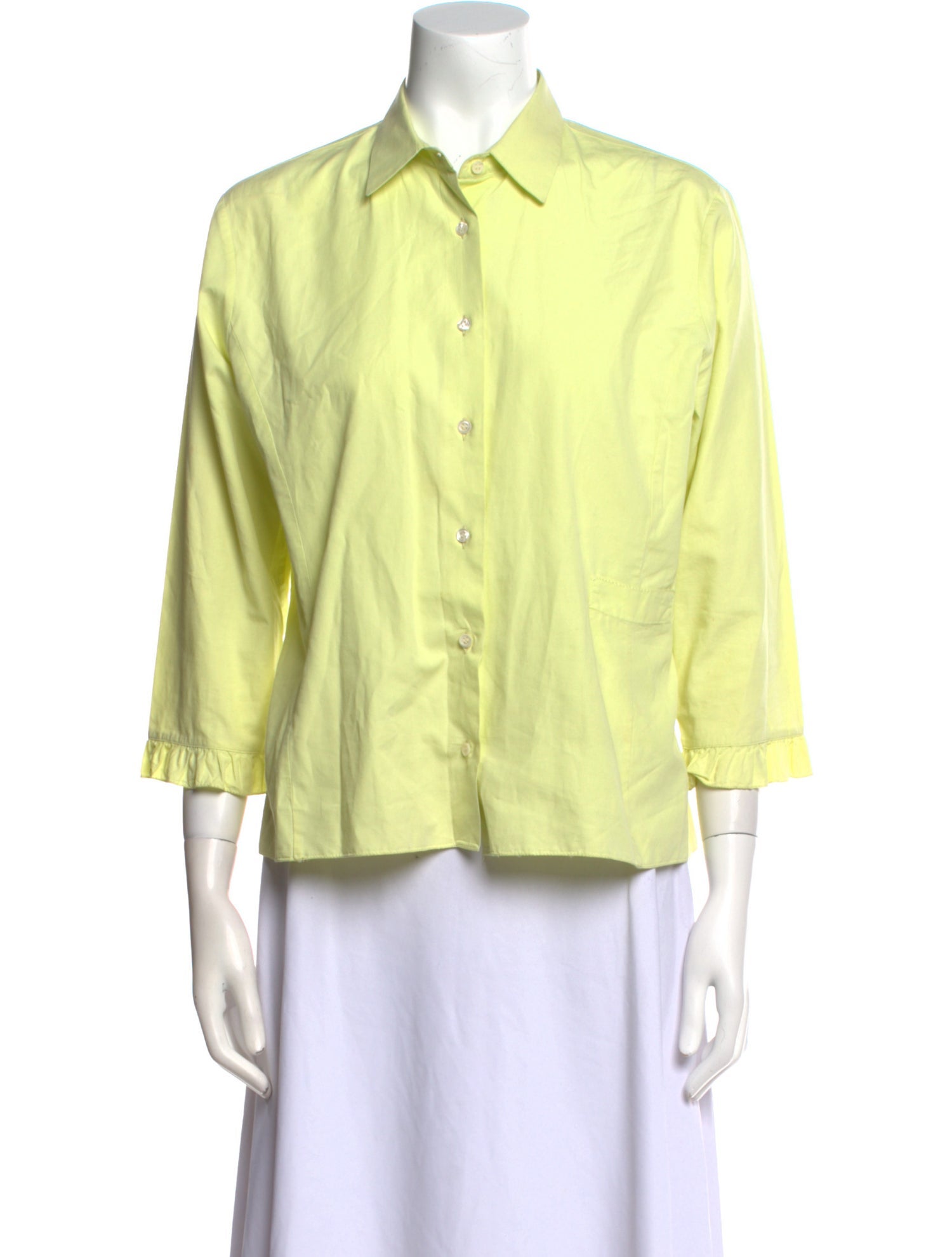 Bergdorf Goodman Three-Quarter Sleeve Button-Up Top