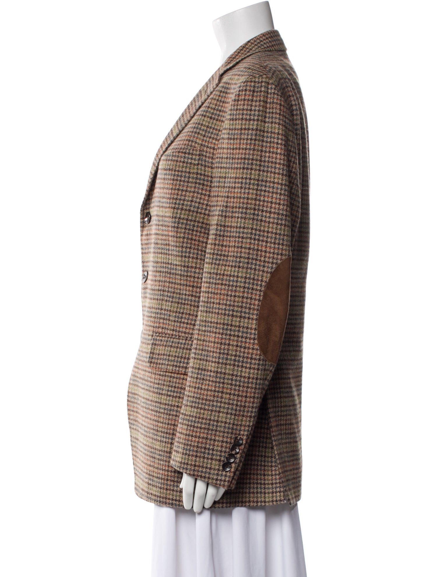 Bergdorf Goodman Wool Plaid Print Blazer