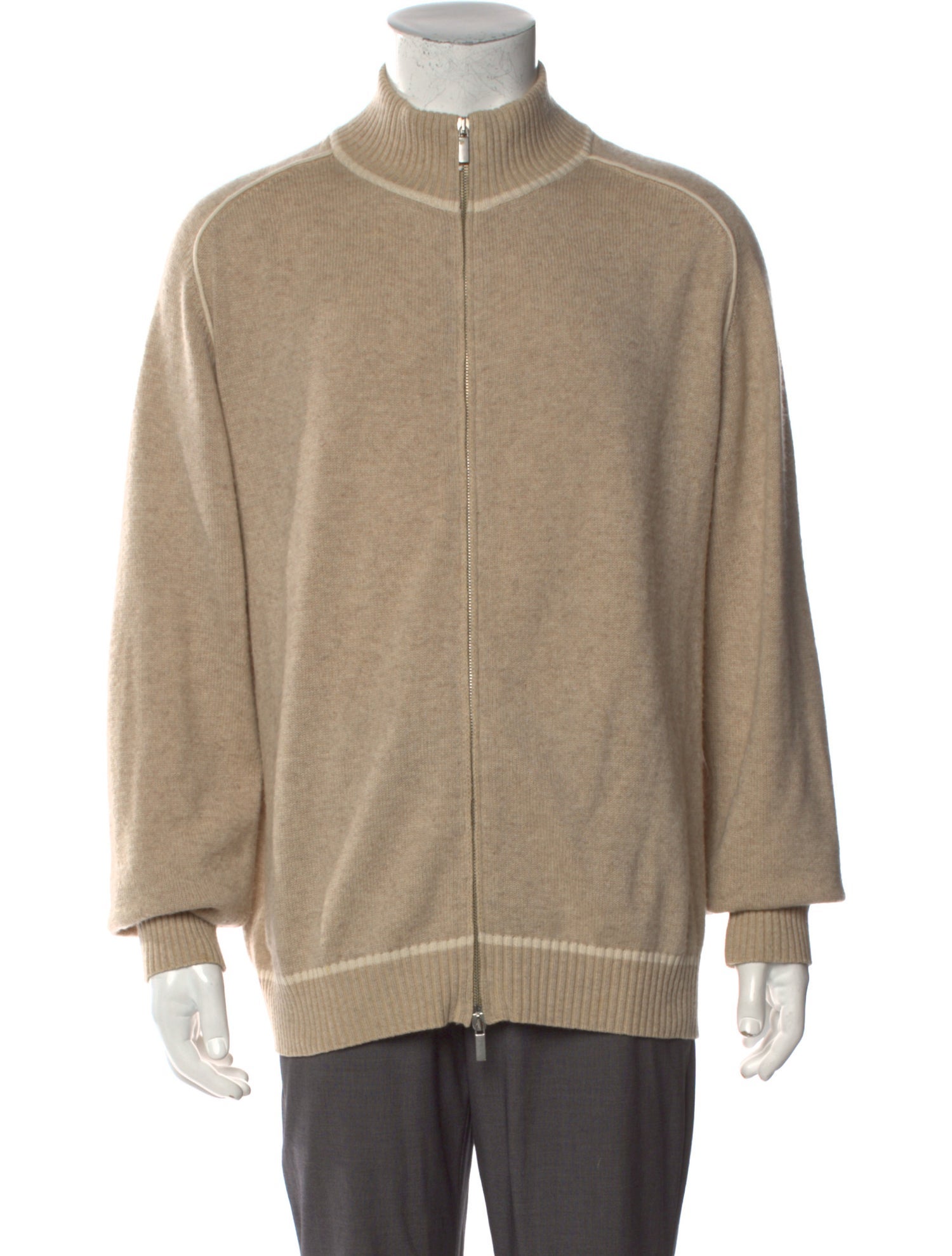 Bergdorf Goodman Mock Neck Long Sleeve Cardigan