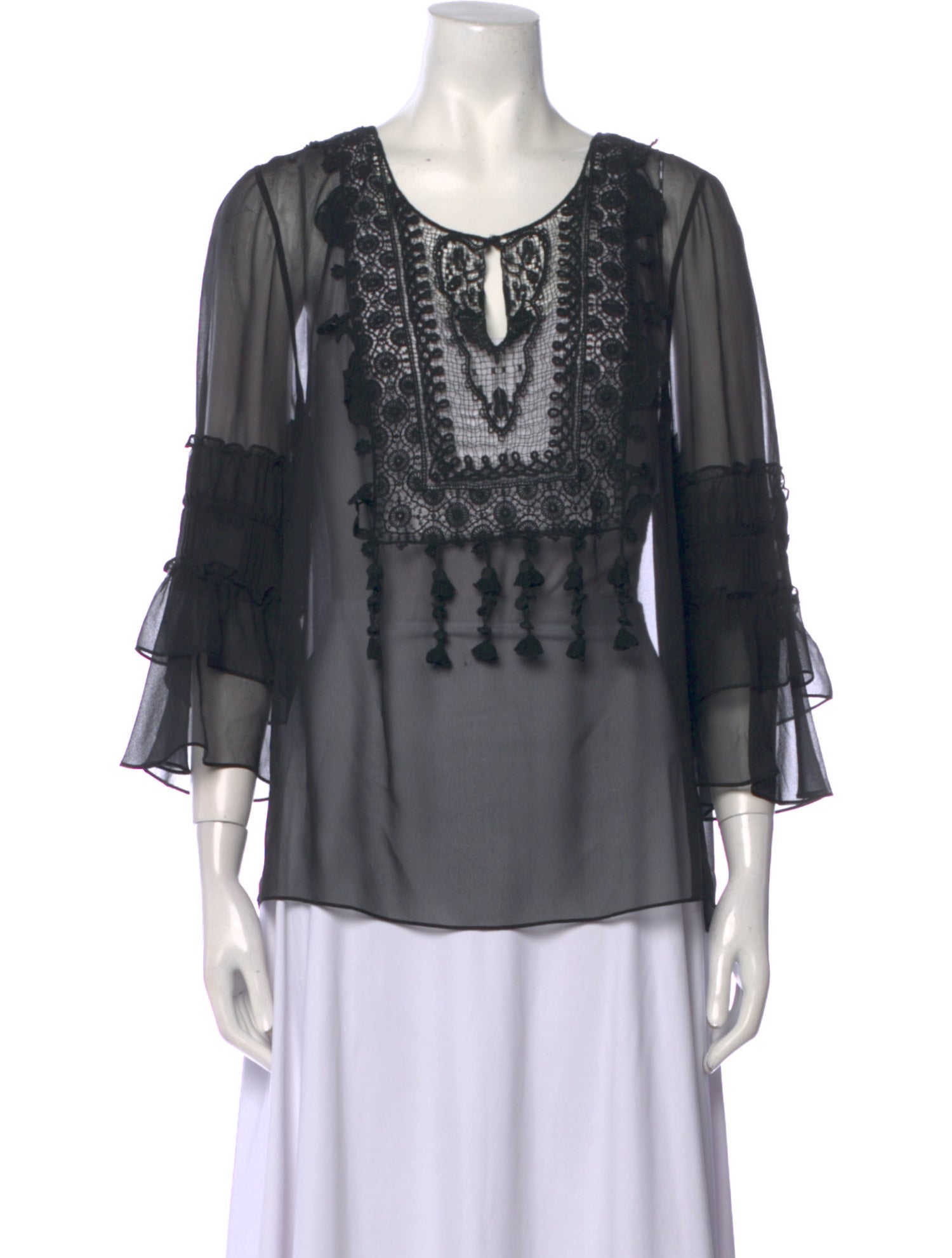 Bergdorf Goodman Silk V-Neck Blouse