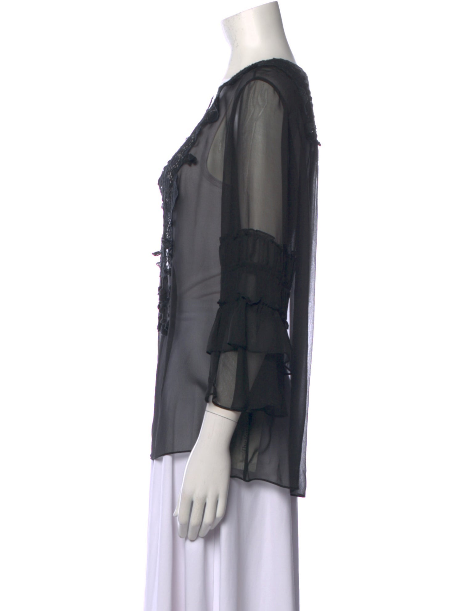 Bergdorf Goodman Silk V-Neck Blouse