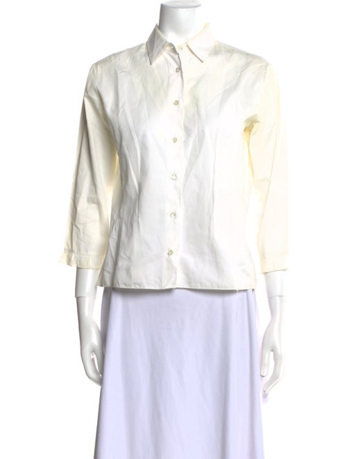 Bergdorf Goodman Three-Quarter Sleeve Button-Up Top