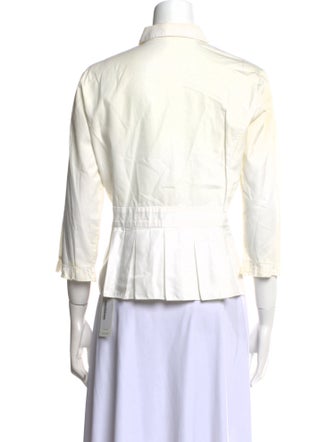 Bergdorf Goodman Three-Quarter Sleeve Button-Up Top