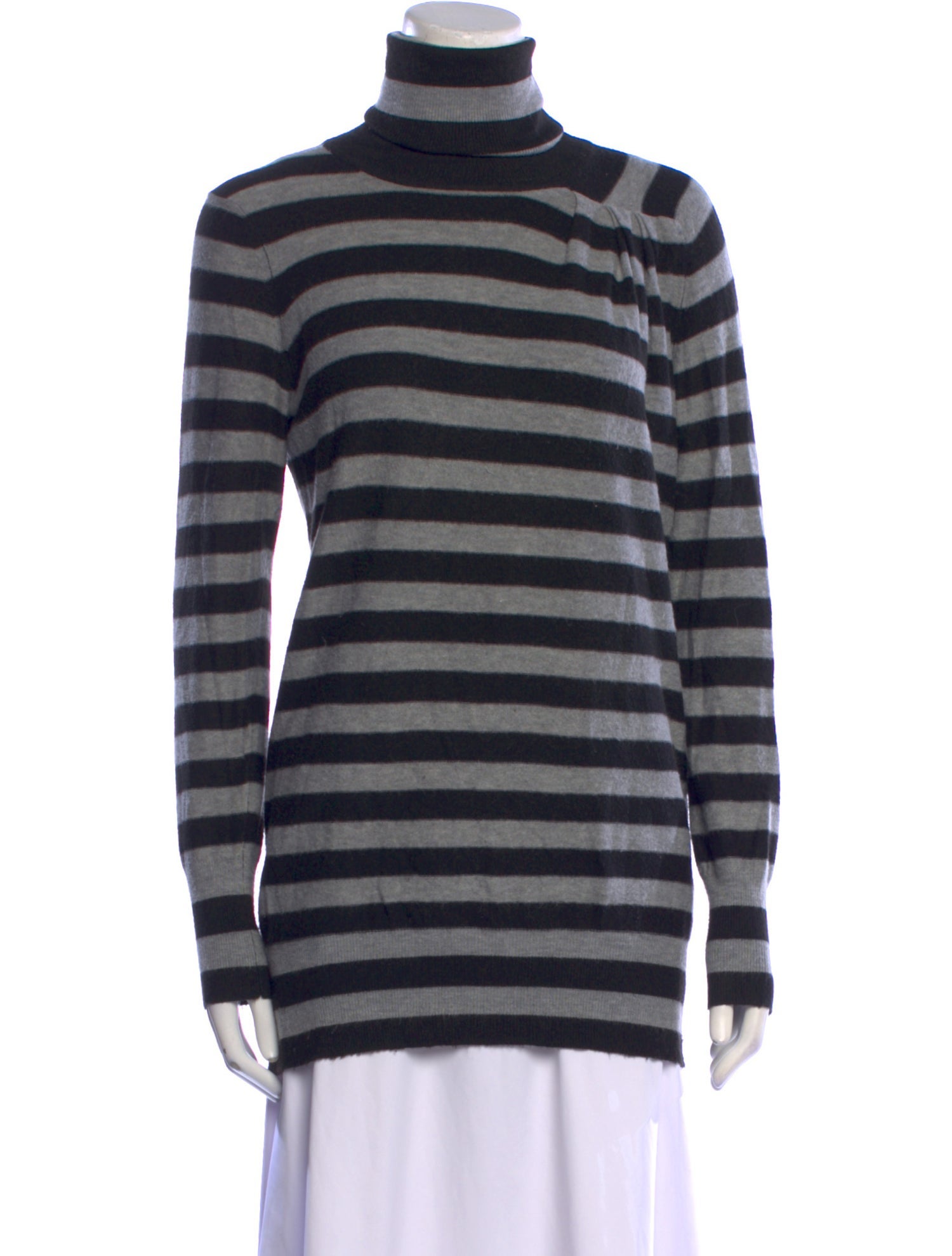 Bergdorf Goodman Striped Turtleneck Sweater