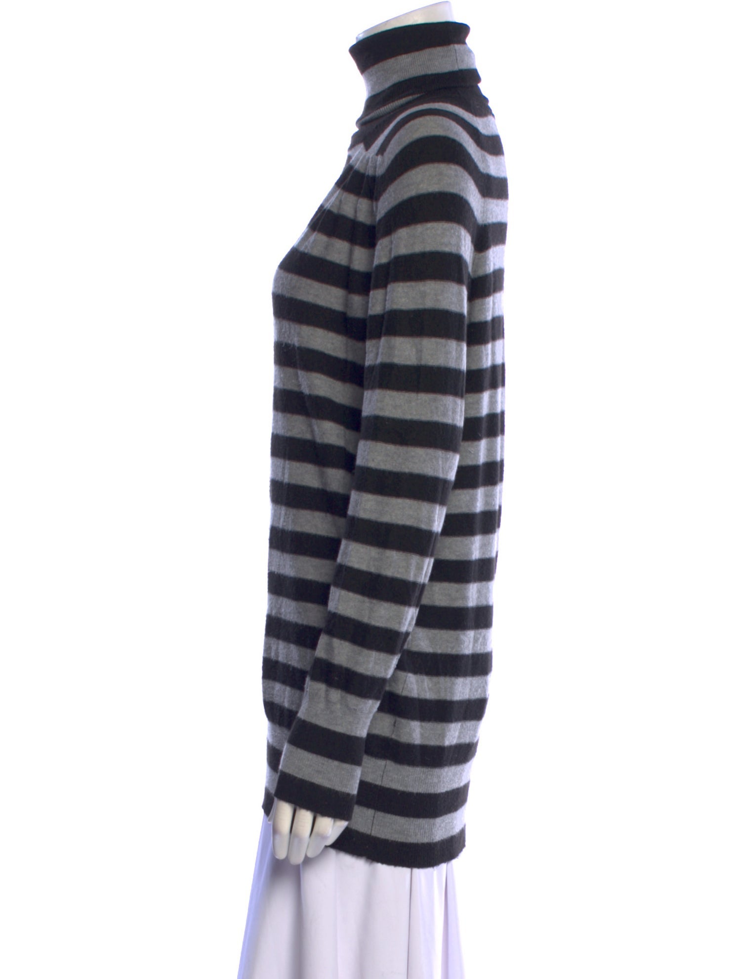 Bergdorf Goodman Striped Turtleneck Sweater