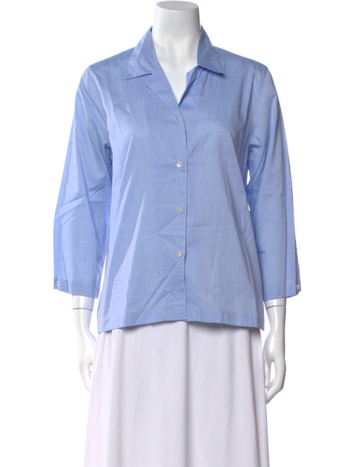Bergdorf Goodman Three-Quarter Sleeve Button-Up Top