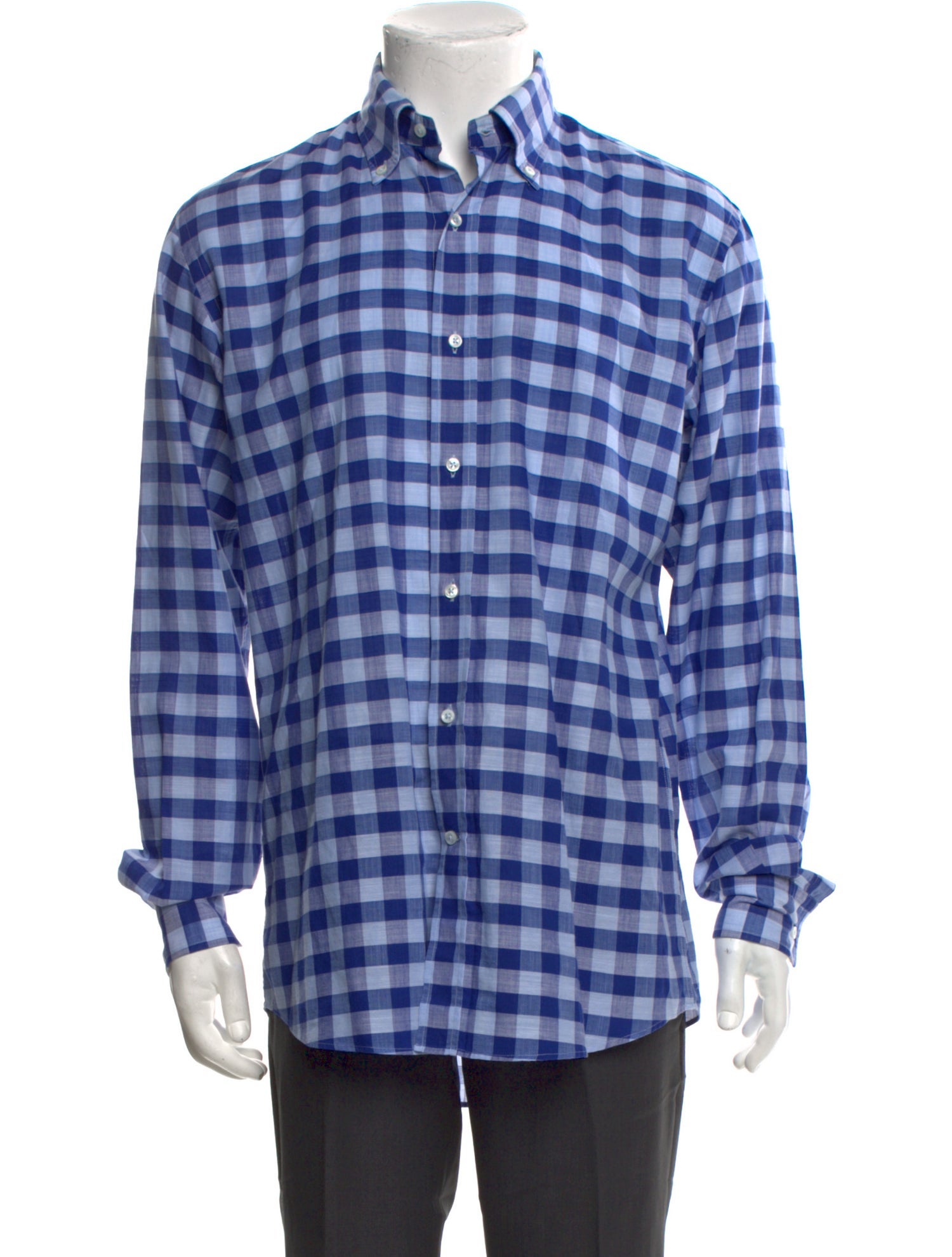 Bergdorf Goodman Plaid Print Long Sleeve Shirt