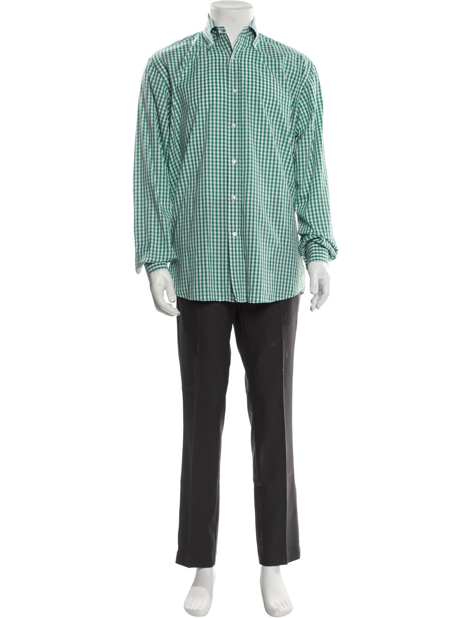 Bergdorf Goodman Plaid Print Long Sleeve Shirt