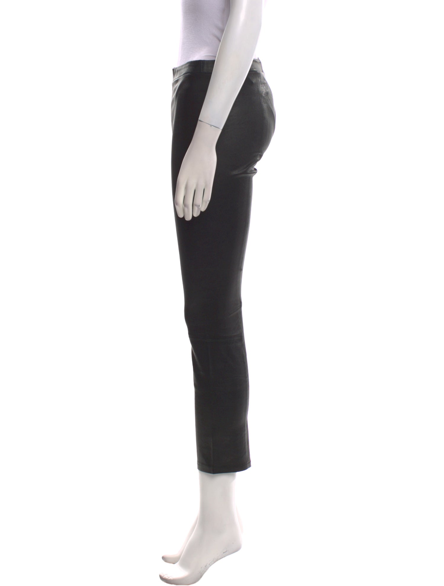 Bergdorf Goodman Leather Straight Leg Pants