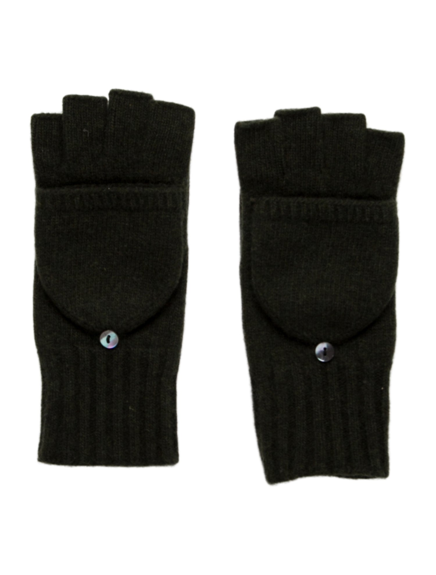 Bergdorf Goodman Green Fingerless Gloves