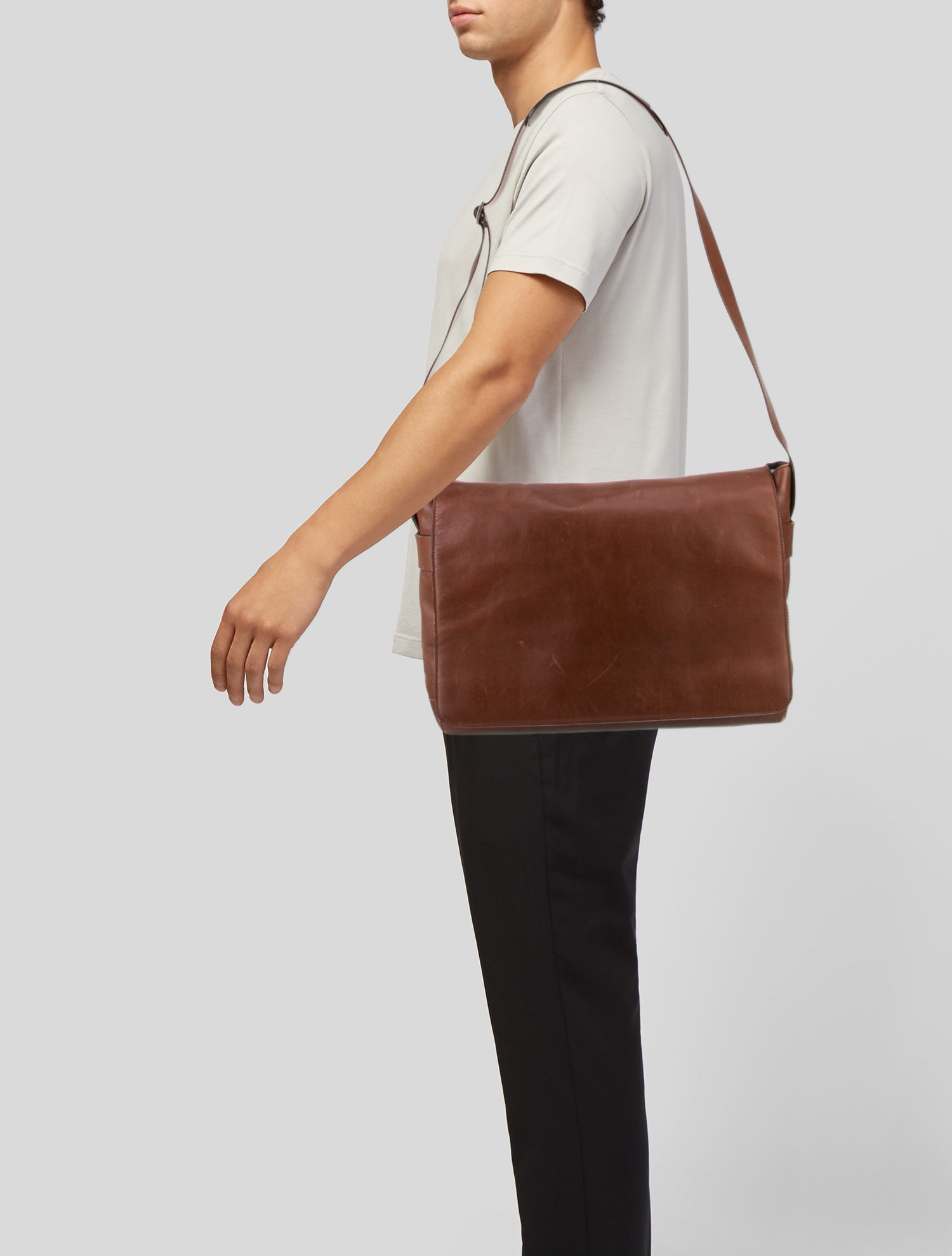 Bergdorf Goodman Leather Messenger Bag