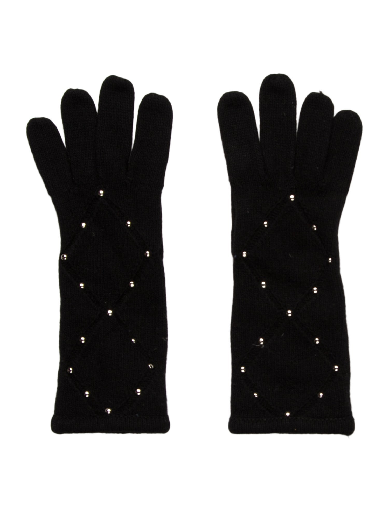 Bergdorf Goodman Cashmere Studded Gloves