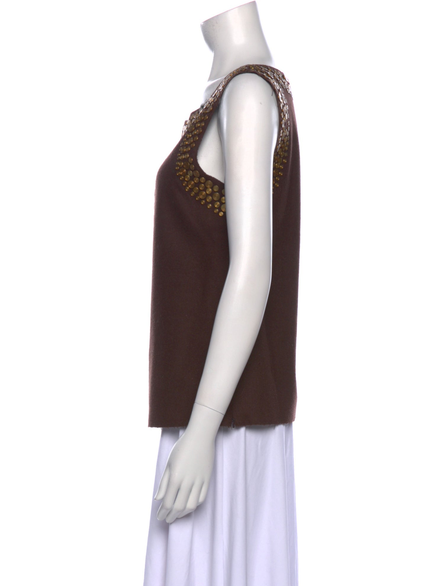 Bergdorf Goodman Wool Scoop Neck Top