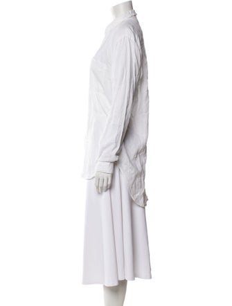 Bergdorf Goodman Linen Long Sleeve Button-Up Top