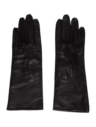 Bergdorf Goodman Solid Leather Gloves