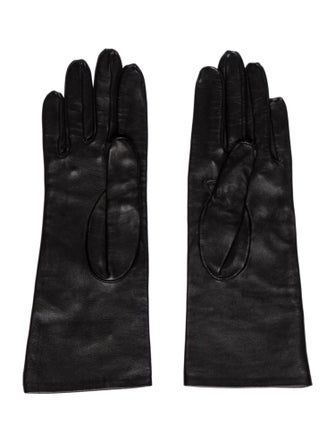 Bergdorf Goodman Solid Leather Gloves