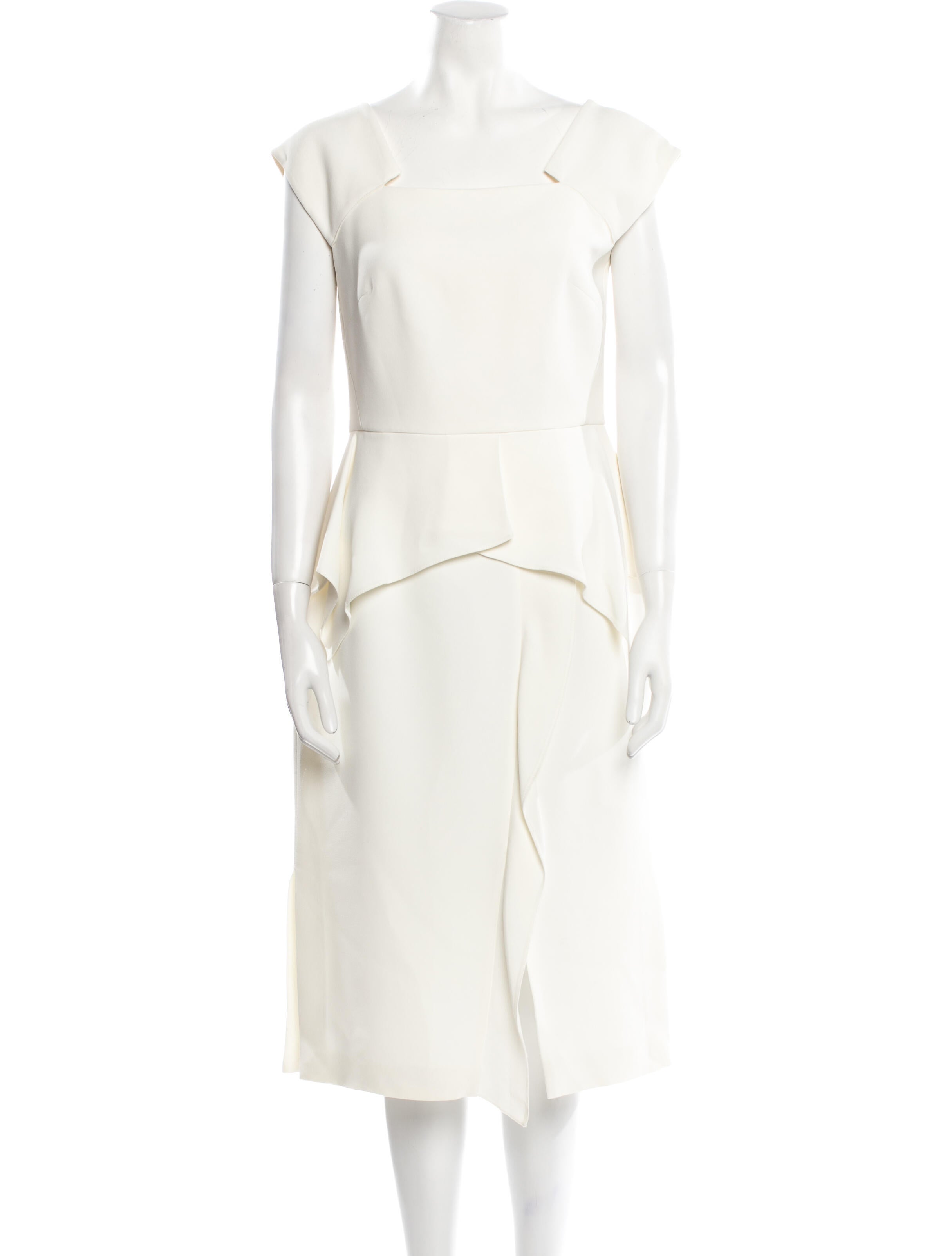 Bergdorf Goodman Square Neckline Midi Length Dress