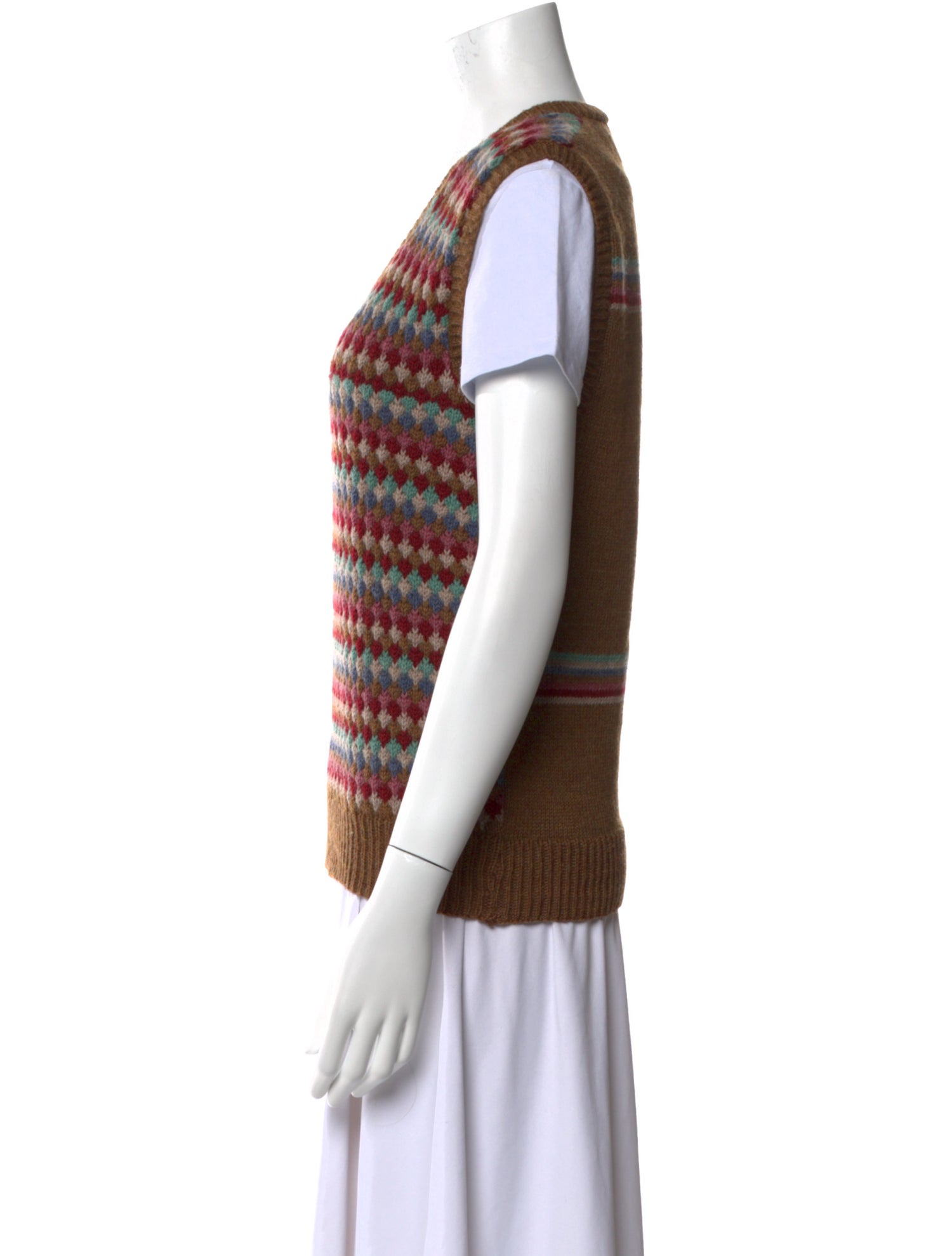 Bergdorf Goodman Striped V-Neck Sweater