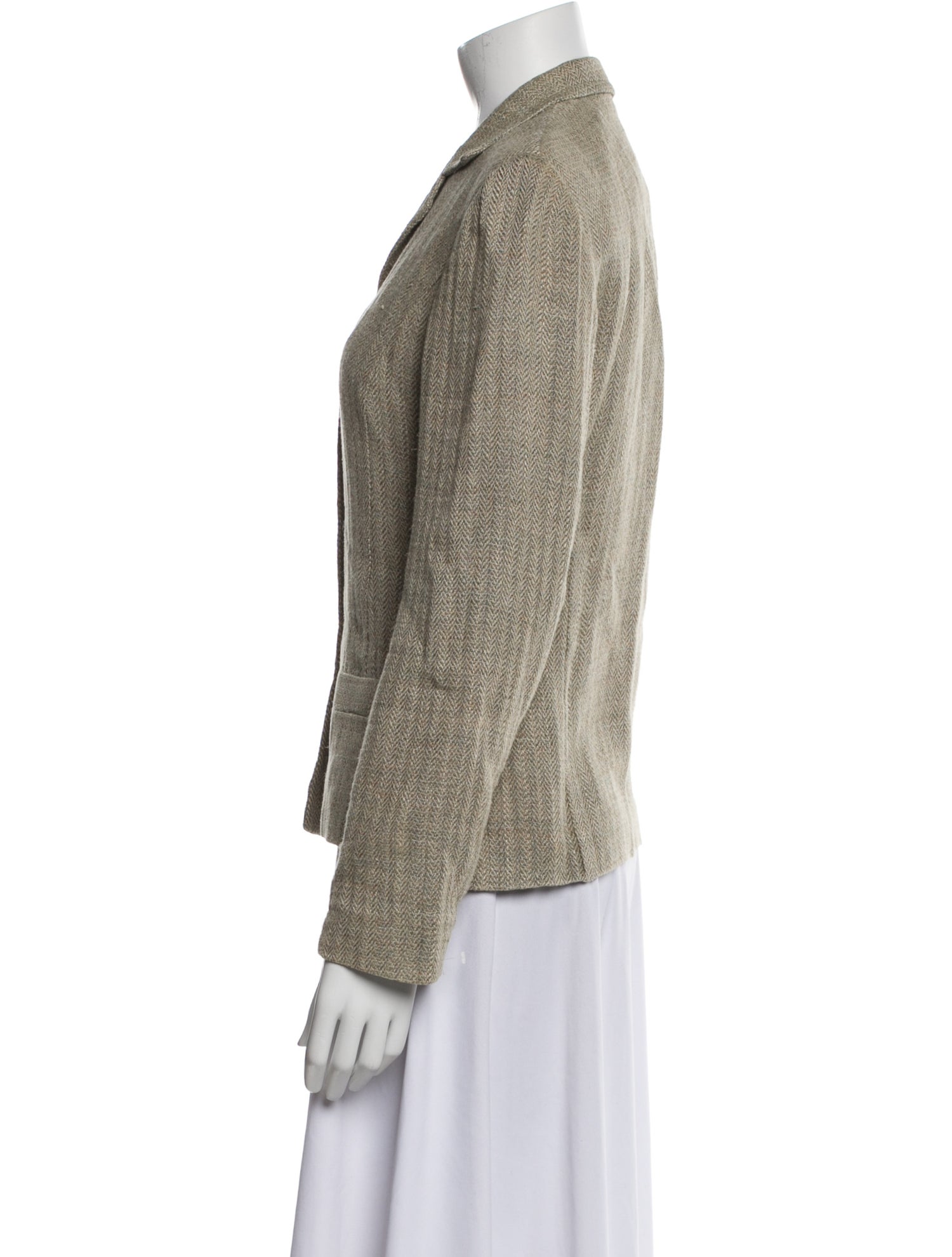 Bergdorf Goodman Linen Tweed Pattern Blazer