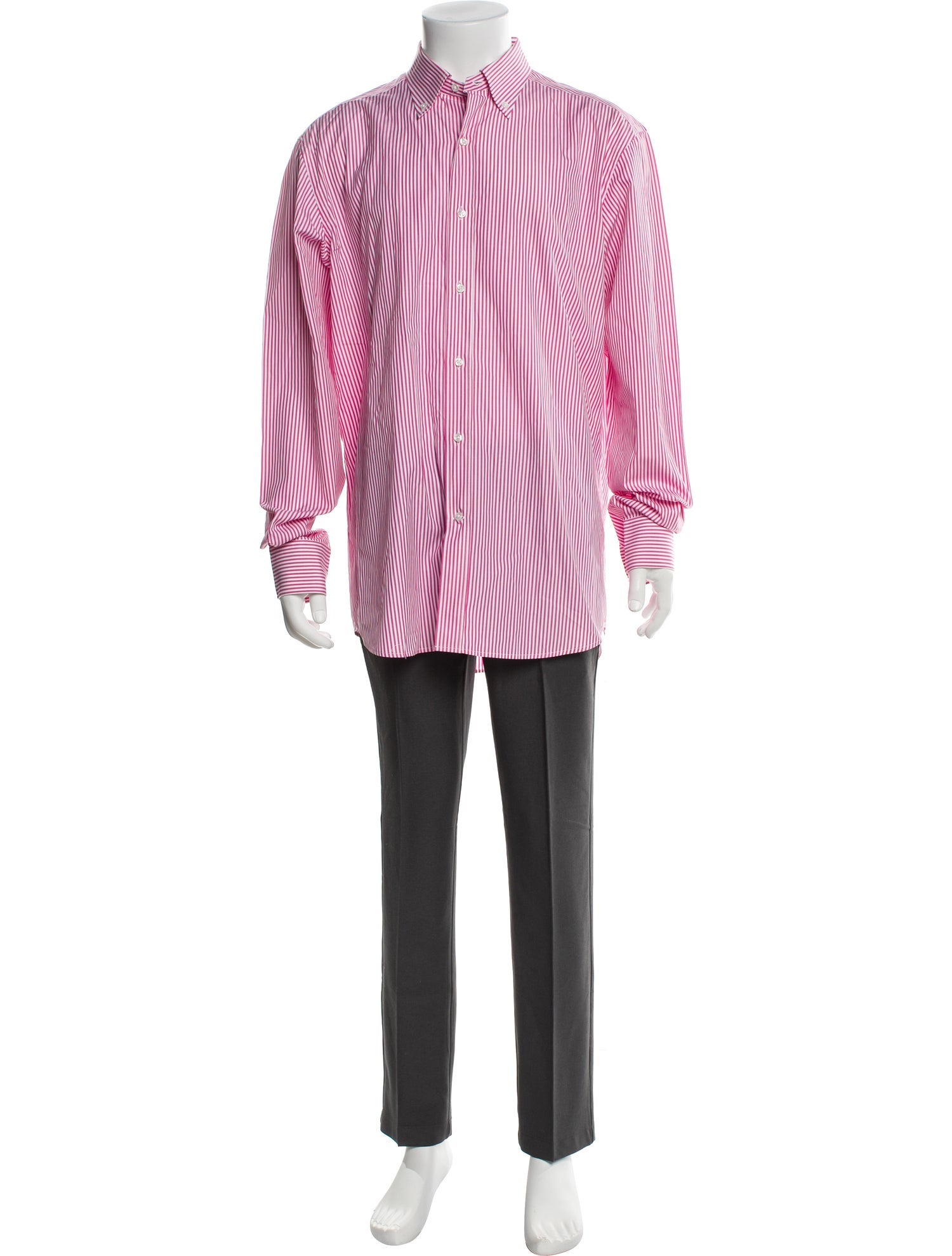 Bergdorf Goodman Striped Long Sleeve Dress Shirt