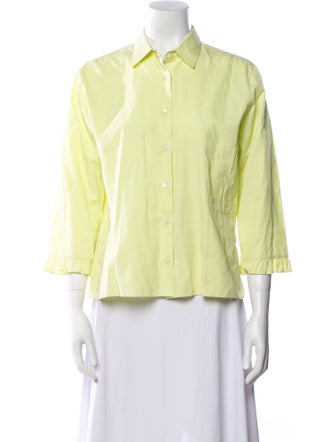 Bergdorf Goodman Three-Quarter Sleeve Button-Up Top