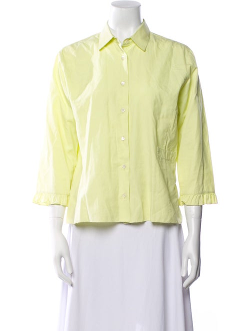 Bergdorf Goodman Three-Quarter Sleeve Button-Up Top