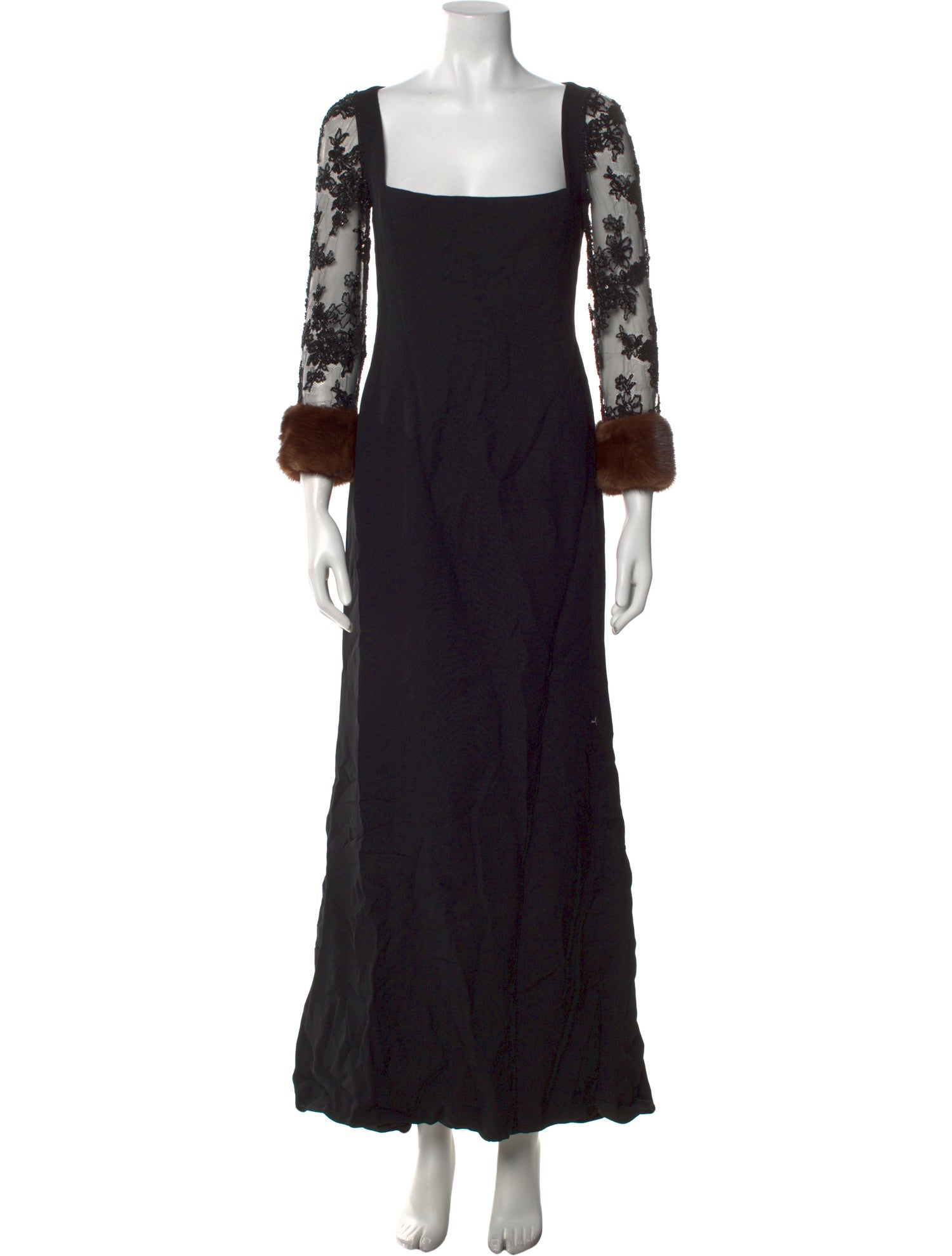 Bergdorf Goodman Lace Pattern Long Dress