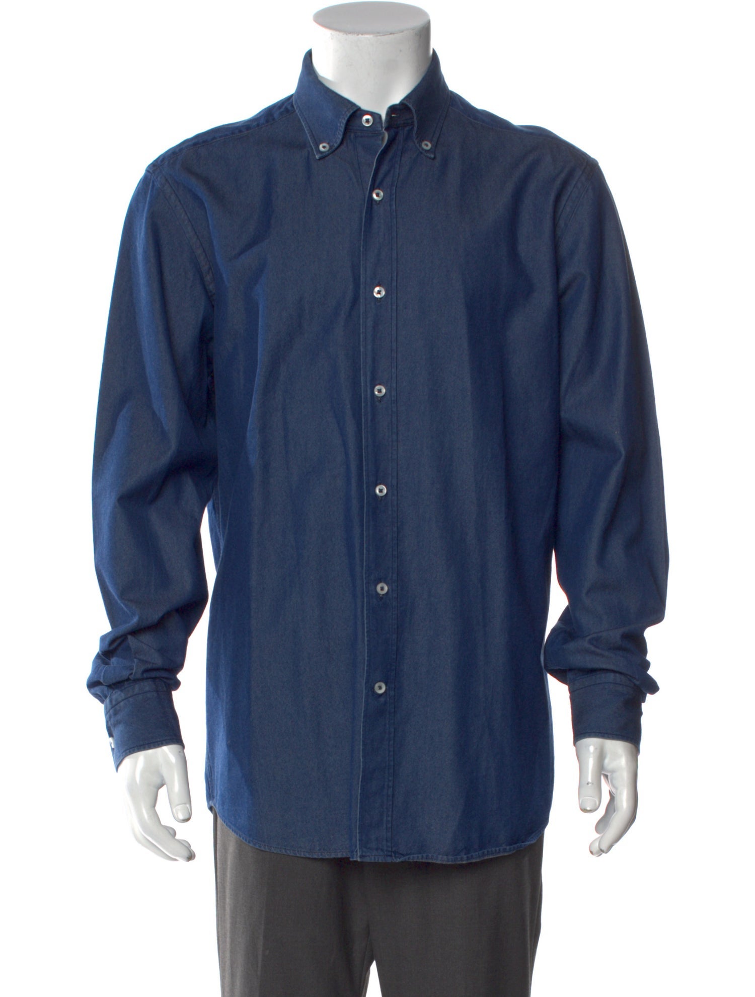 Bergdorf Goodman Long Sleeve Denim Shirt