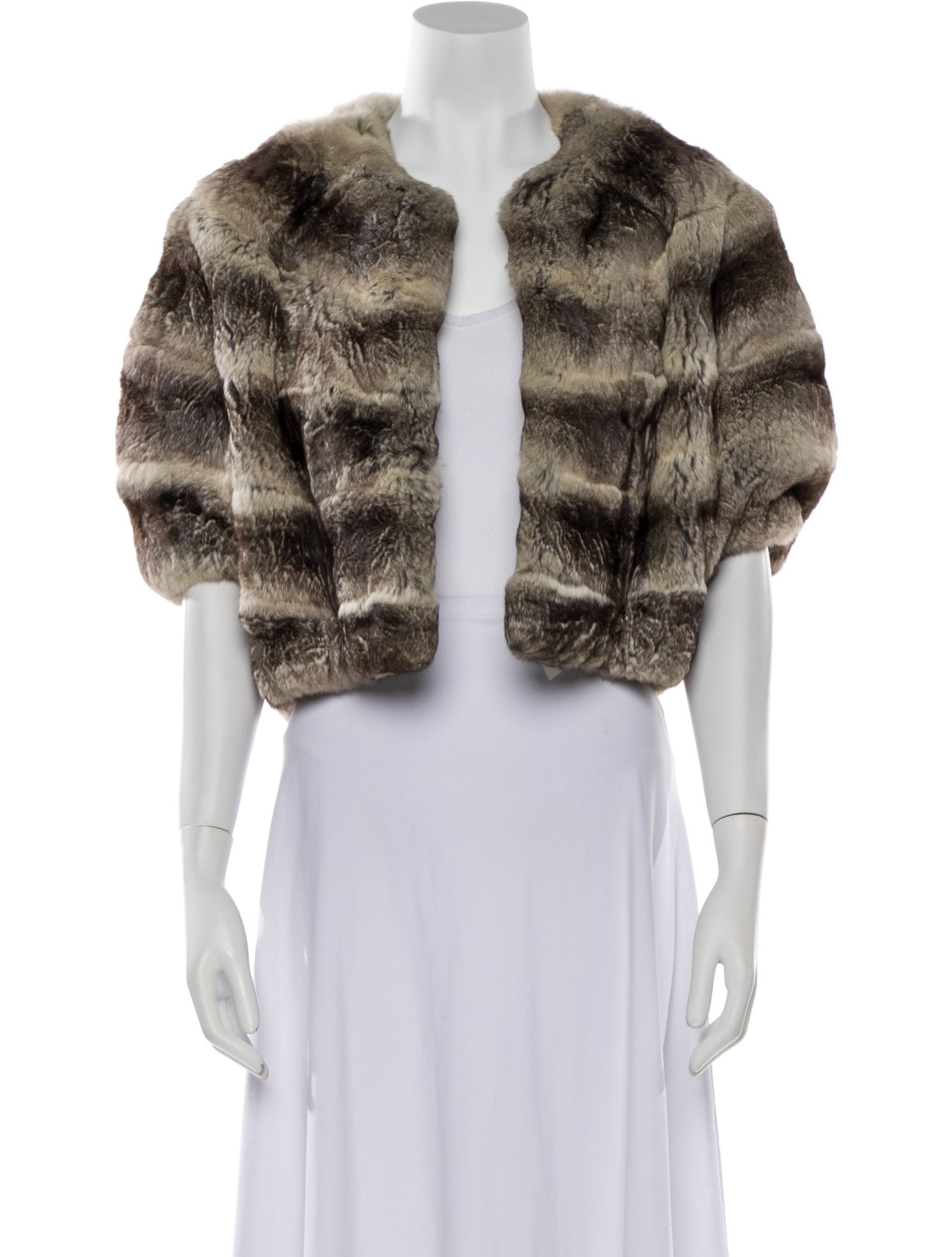 Bergdorf Goodman Striped Fur Jacket