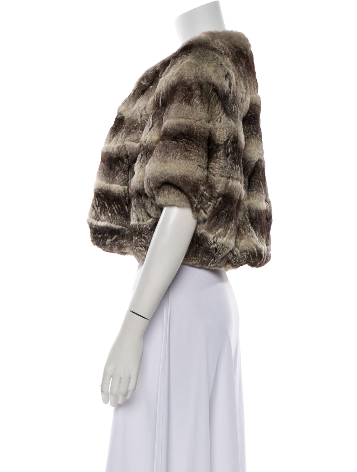 Bergdorf Goodman Striped Fur Jacket