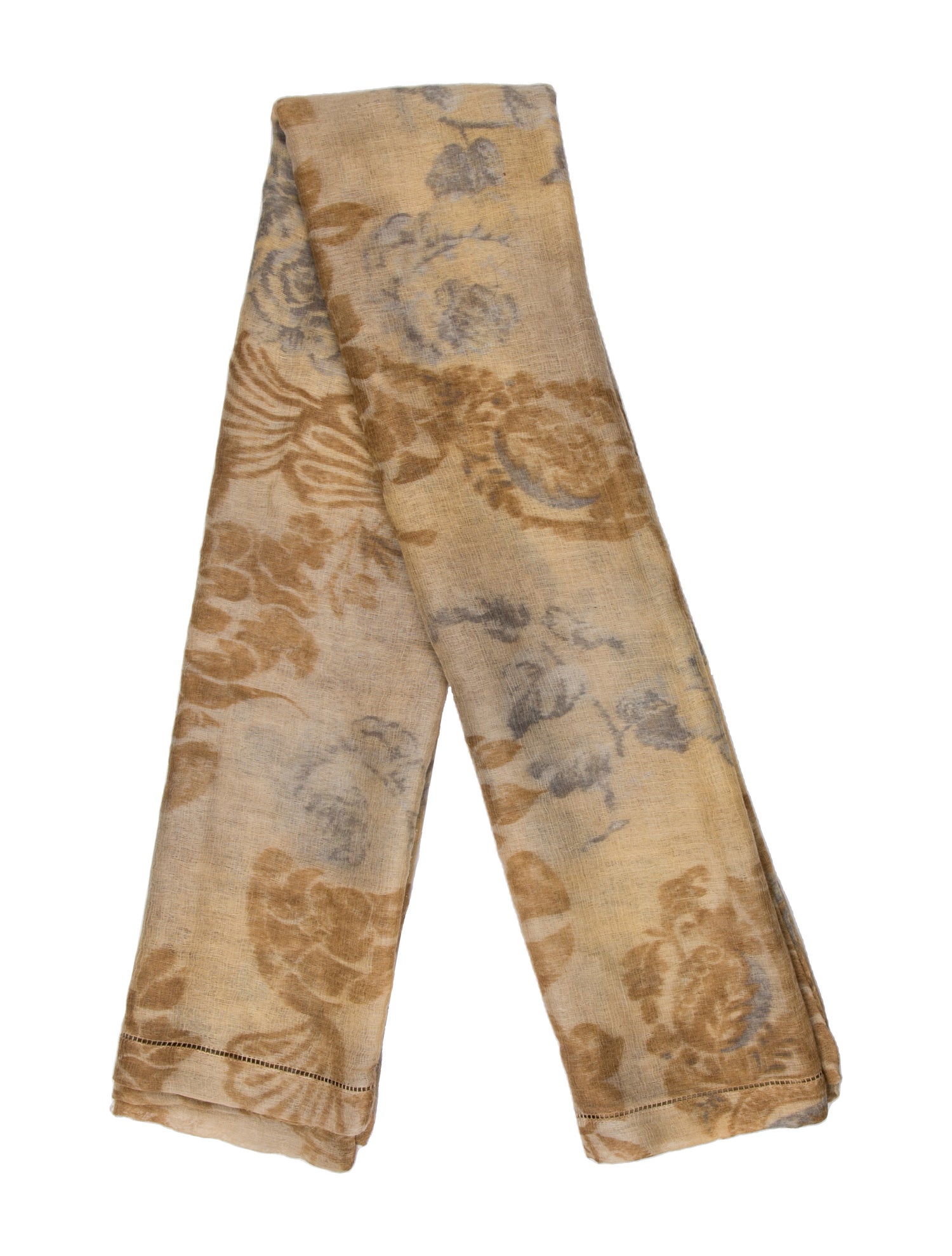 Bergdorf Goodman Cashmere Floral Print Scarf
