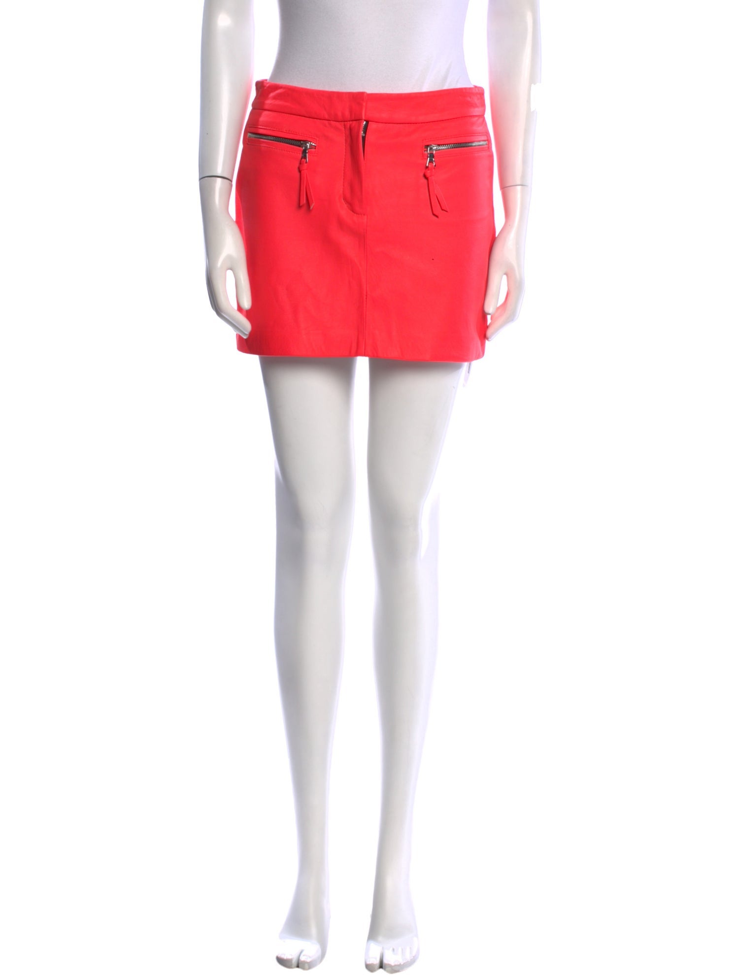 Bergdorf Goodman Lamb Leather Mini Skirt
