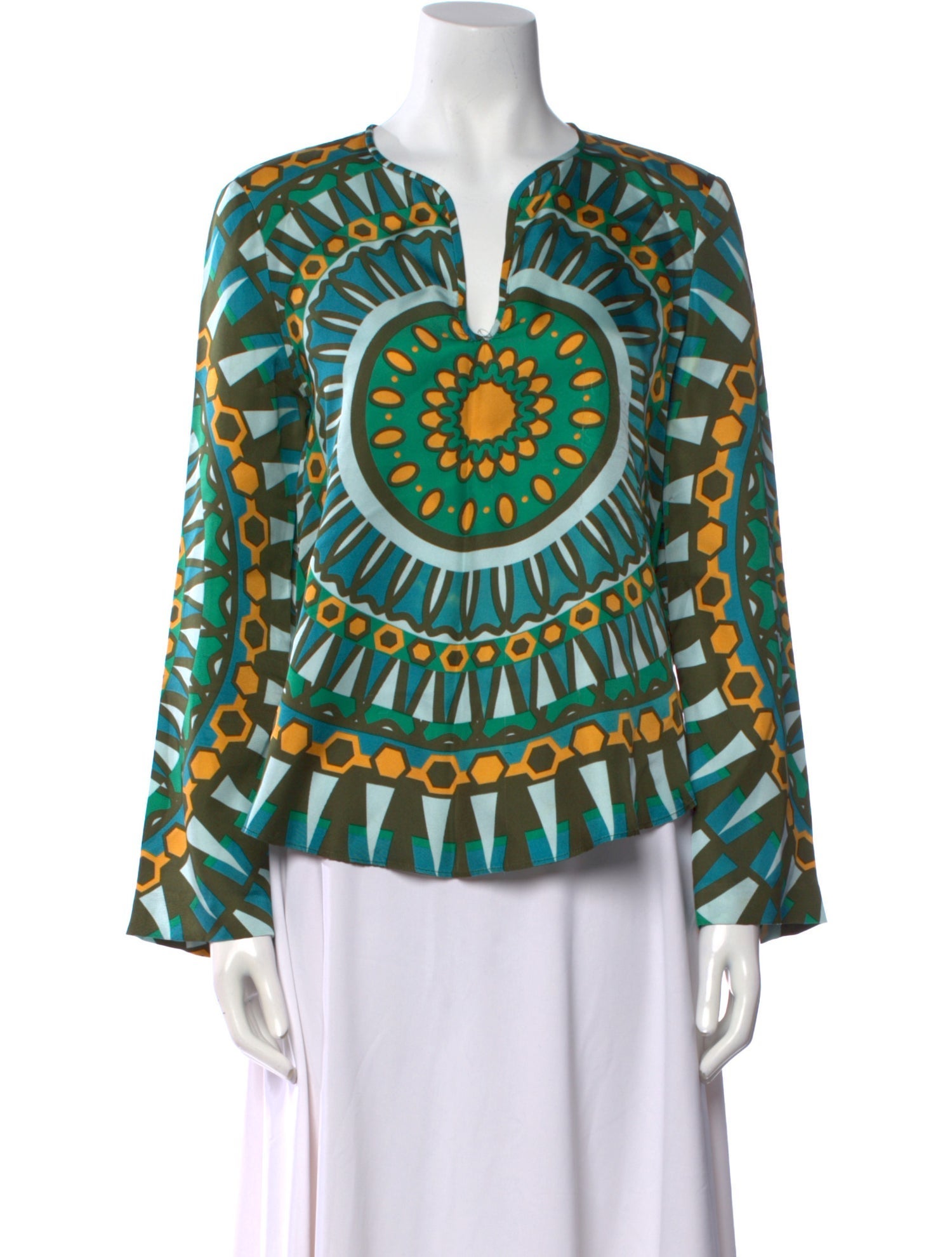 Bergdorf Goodman Silk Printed Blouse