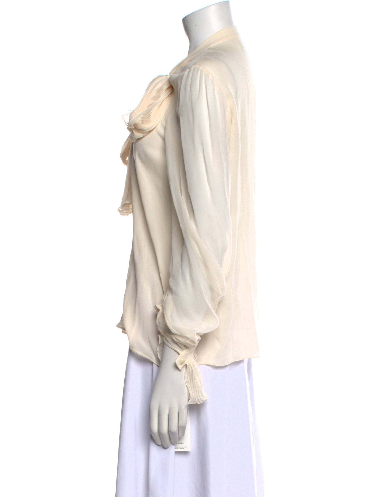 Bergdorf Goodman V-Neck Long Sleeve Blouse