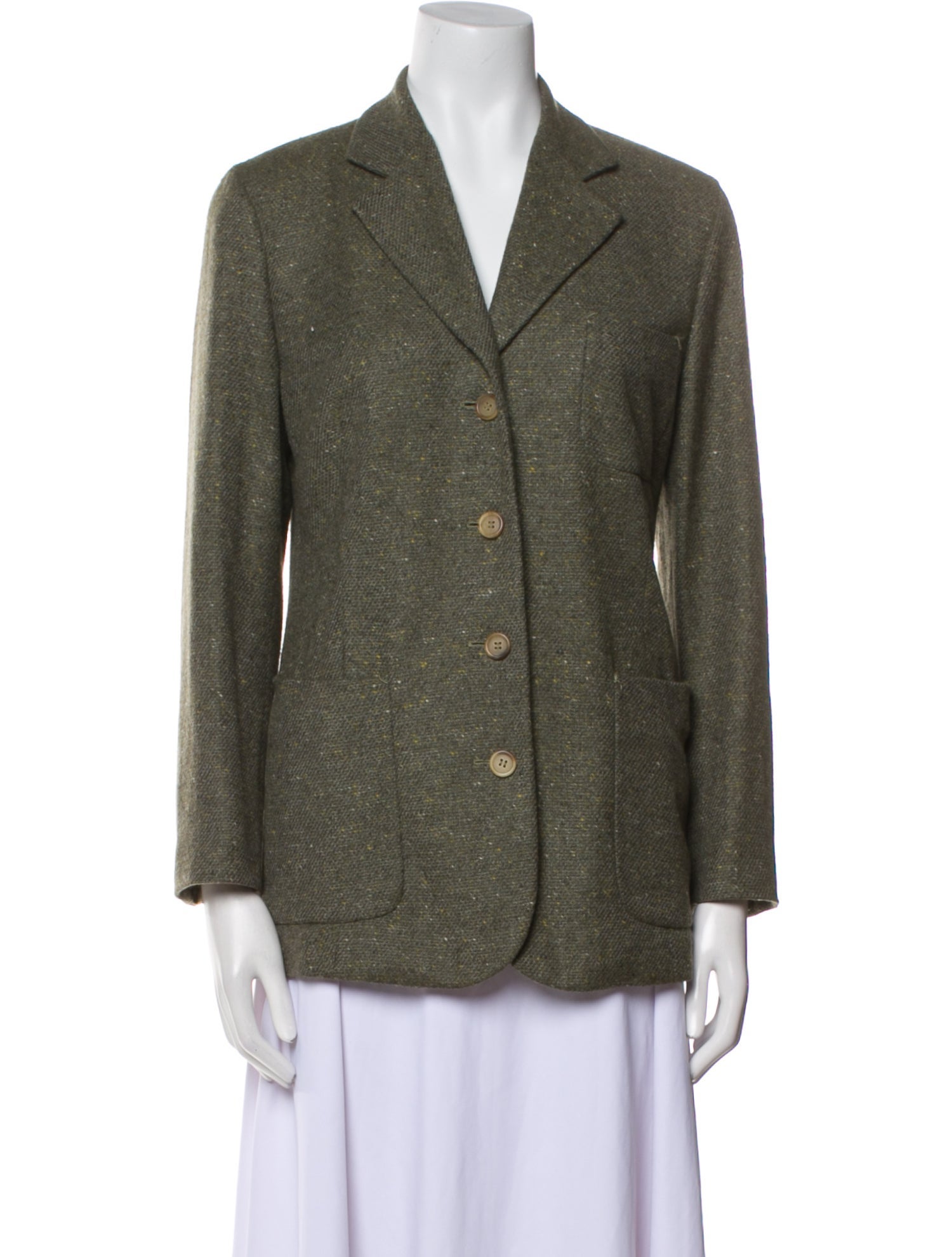Bergdorf Goodman Cashmere Tweed Pattern Blazer
