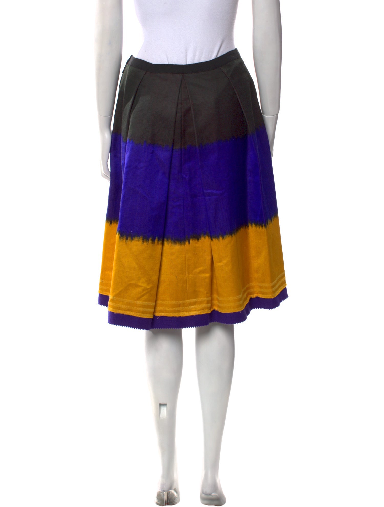 Bergdorf Goodman Colorblock Pattern Knee-Length Skirt