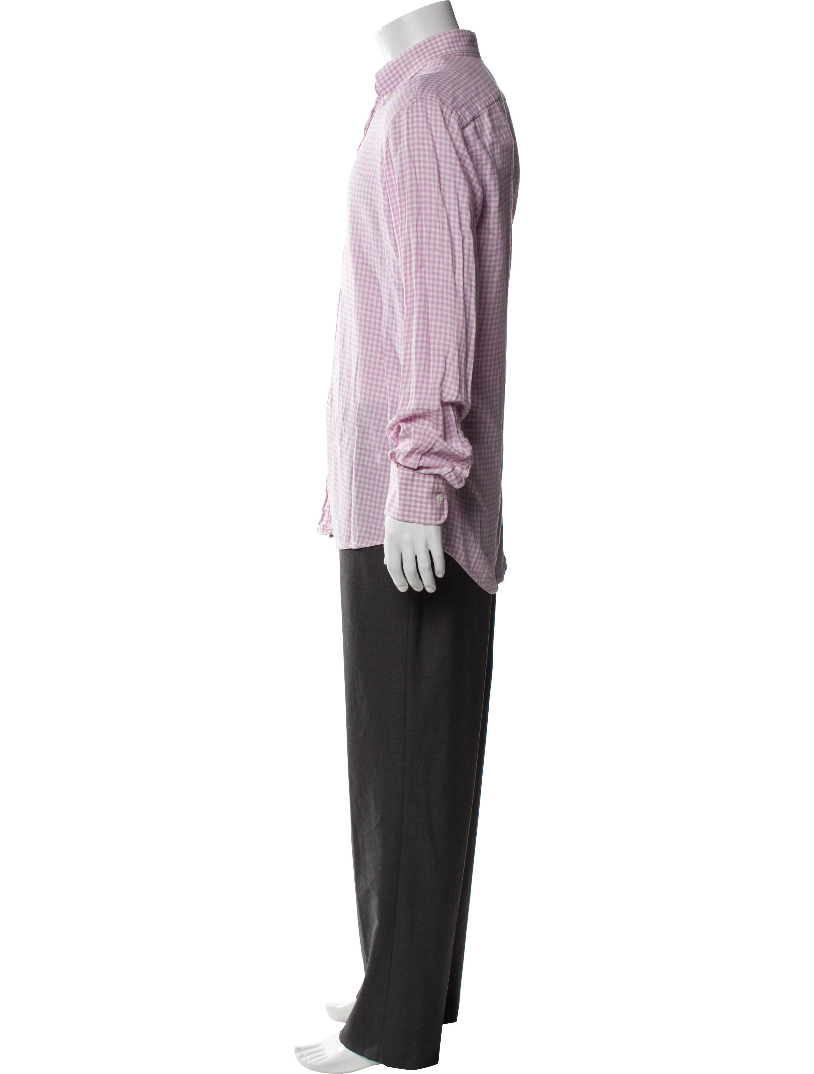 Bergdorf Goodman Plaid Print Long Sleeve Dress Shirt