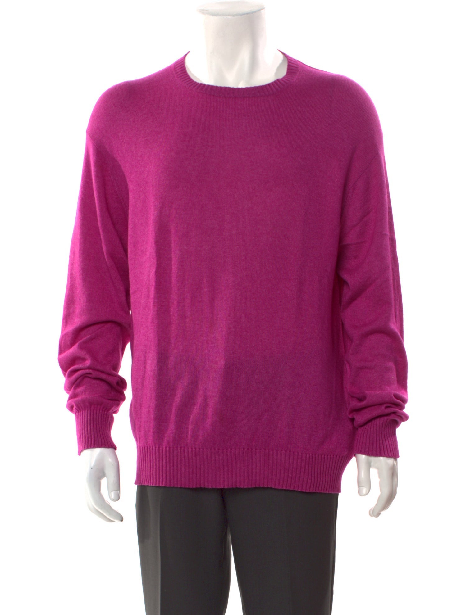 Bergdorf Goodman Silk Crew Neck Pullover