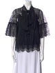 Bergdorf Goodman Lace Pattern Tie Neck Blouse