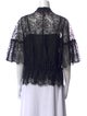 Bergdorf Goodman Lace Pattern Tie Neck Blouse