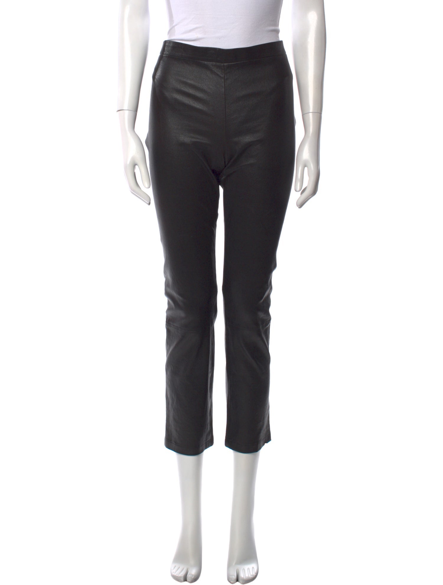 Bergdorf Goodman Leather Straight Leg Pants