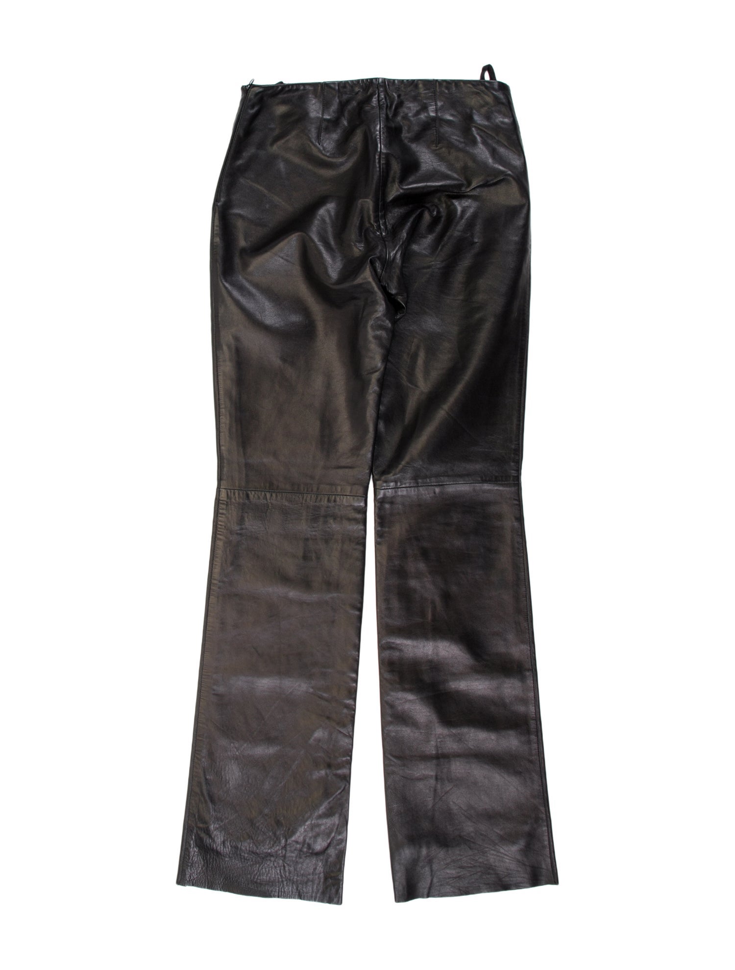 Bergdorf Goodman Leather Straight Leg Pants