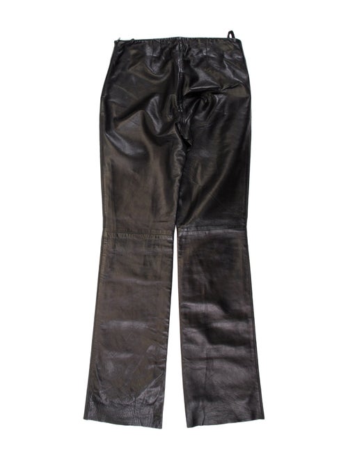Bergdorf Goodman Leather Straight Leg Pants